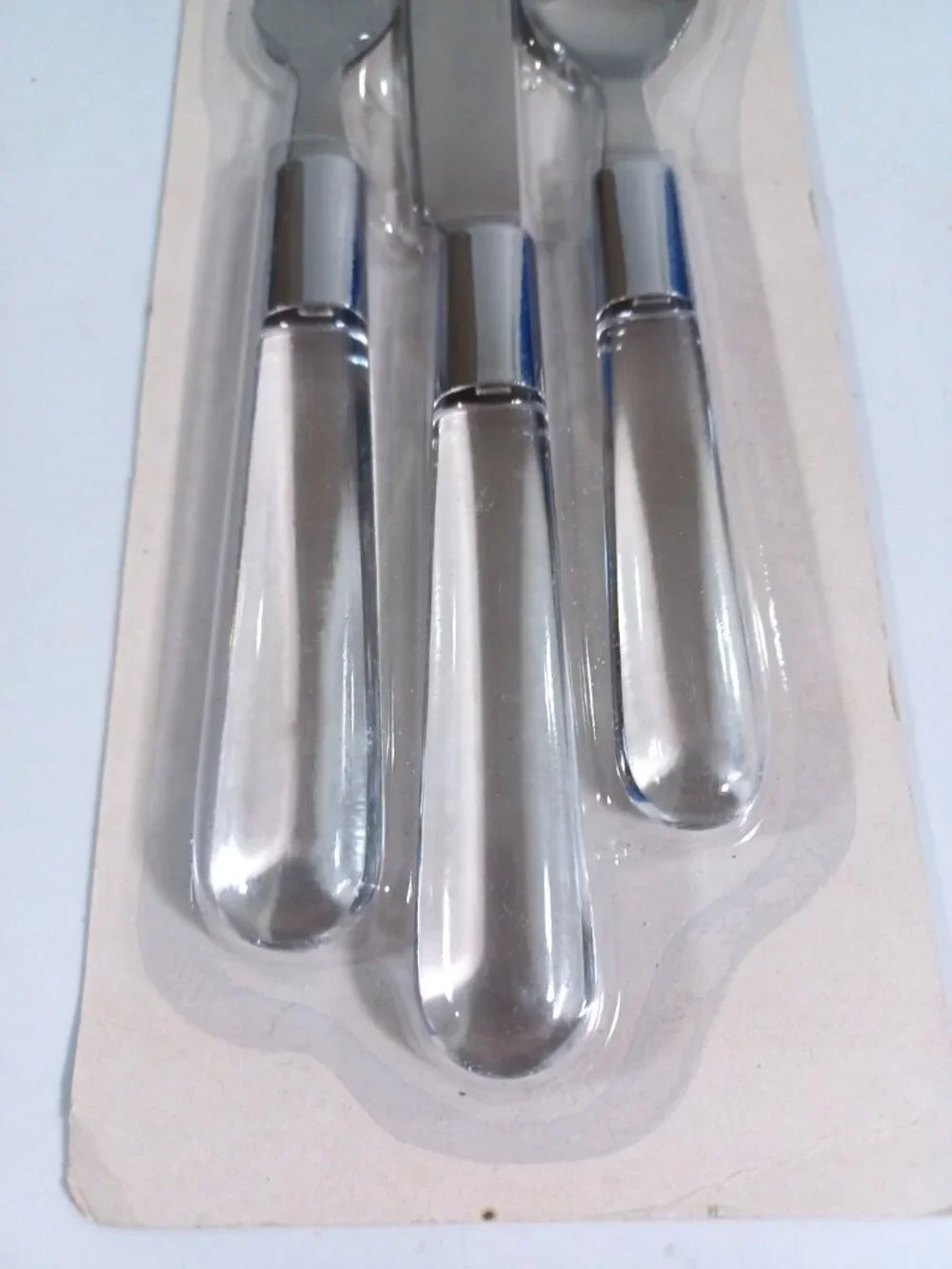 New Vintage Clear Lucite Handle Flatware 3 Place Settings 9 Pc From Pottery Barn
